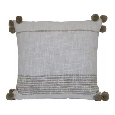 Bee & Willow™ Woven Stripe Square Indoor/Outdoor Throw Pillow in Coconut Milk | Bed Bath & Beyo... | Bed Bath & Beyond