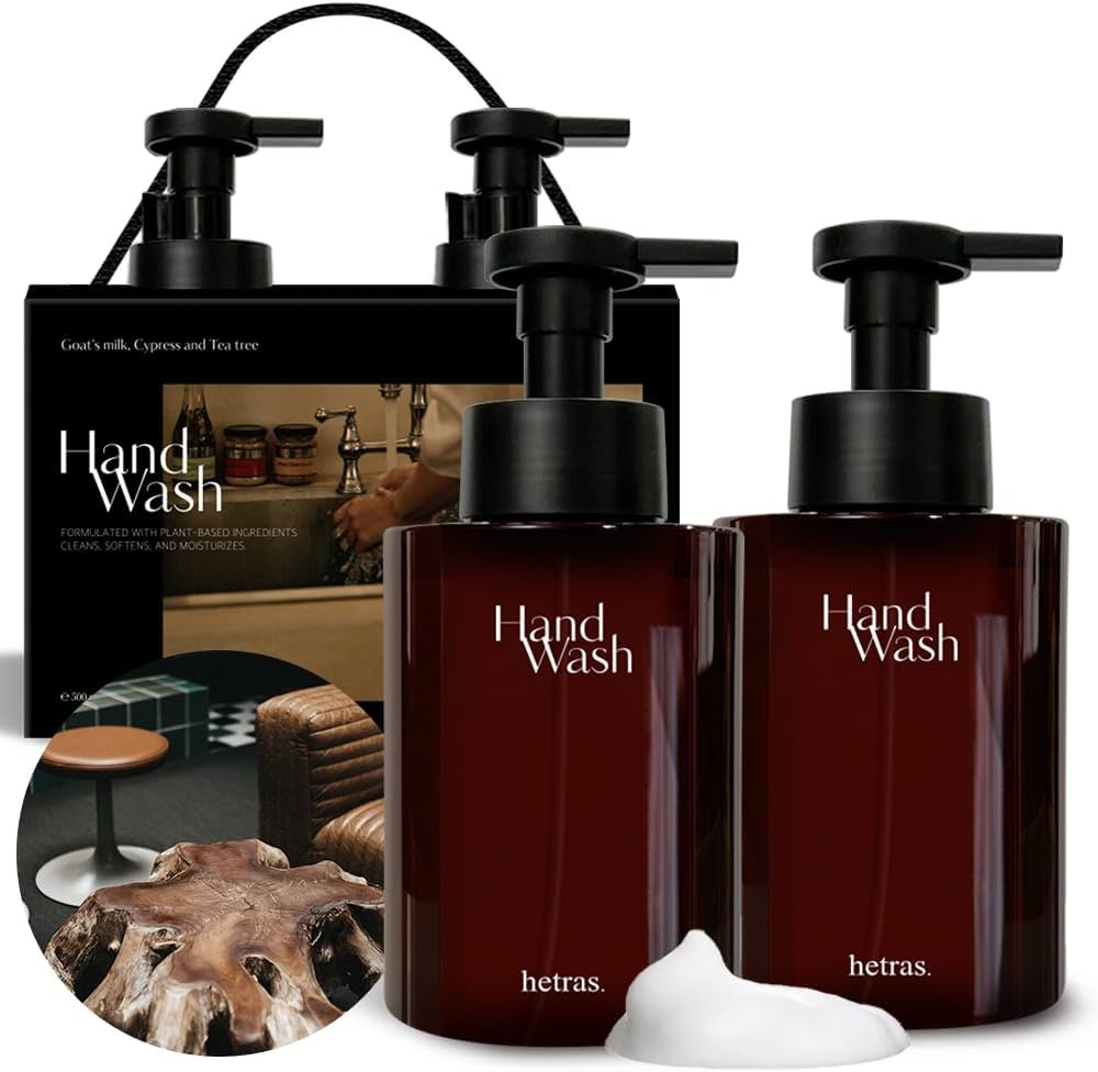 hetras. Perfume Bubble Hand Wash with Pump Dispenser 17.4 fl oz x 2 Pack | Hotel Wood - Luxurious... | Amazon (US)
