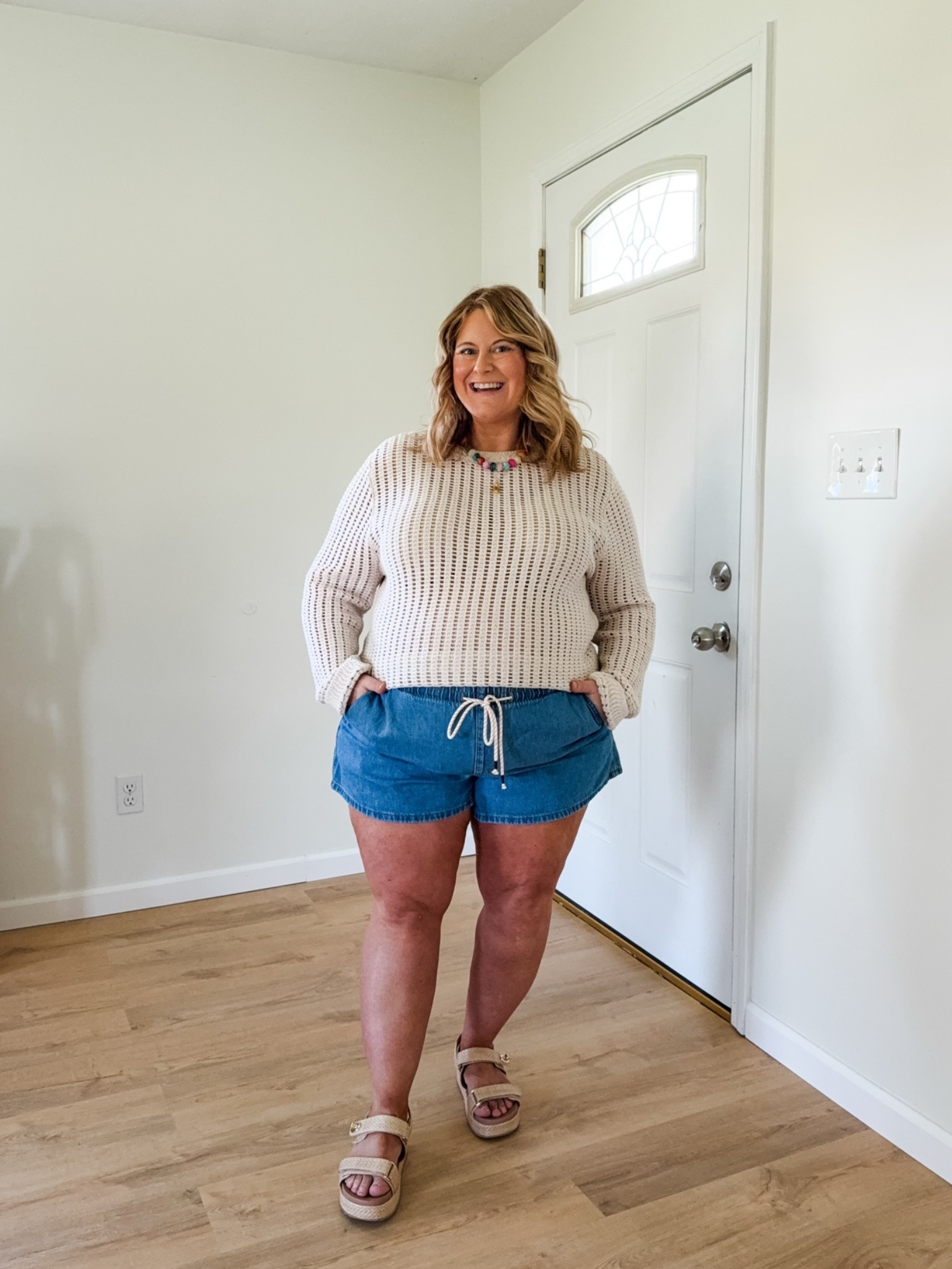 Wearing an XXl in my shorts and sweater

#LTKMidsize #LTKBump #LTKSeasonal