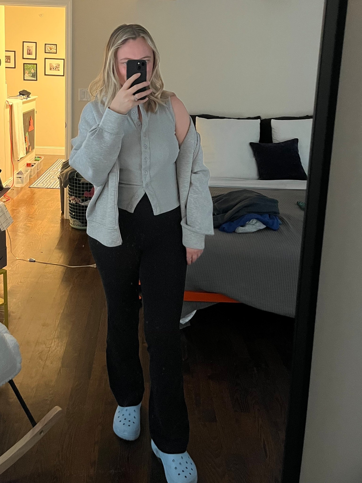 comfy cozy fall day at home

flare leggings fleece lined platform slipper crocs button down top full zip hoodie mom outfit athleisure elevated style minimalist neutral capsule wardrobee

#LTKStyleTip #LTKFindsUnder50 #LTKSeasonal