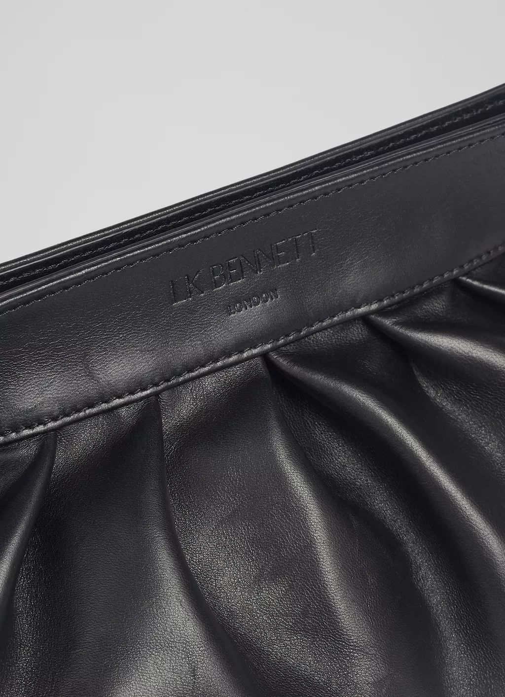 Small Abbie Black Leather Clutch Bag | L.K. Bennett (UK)