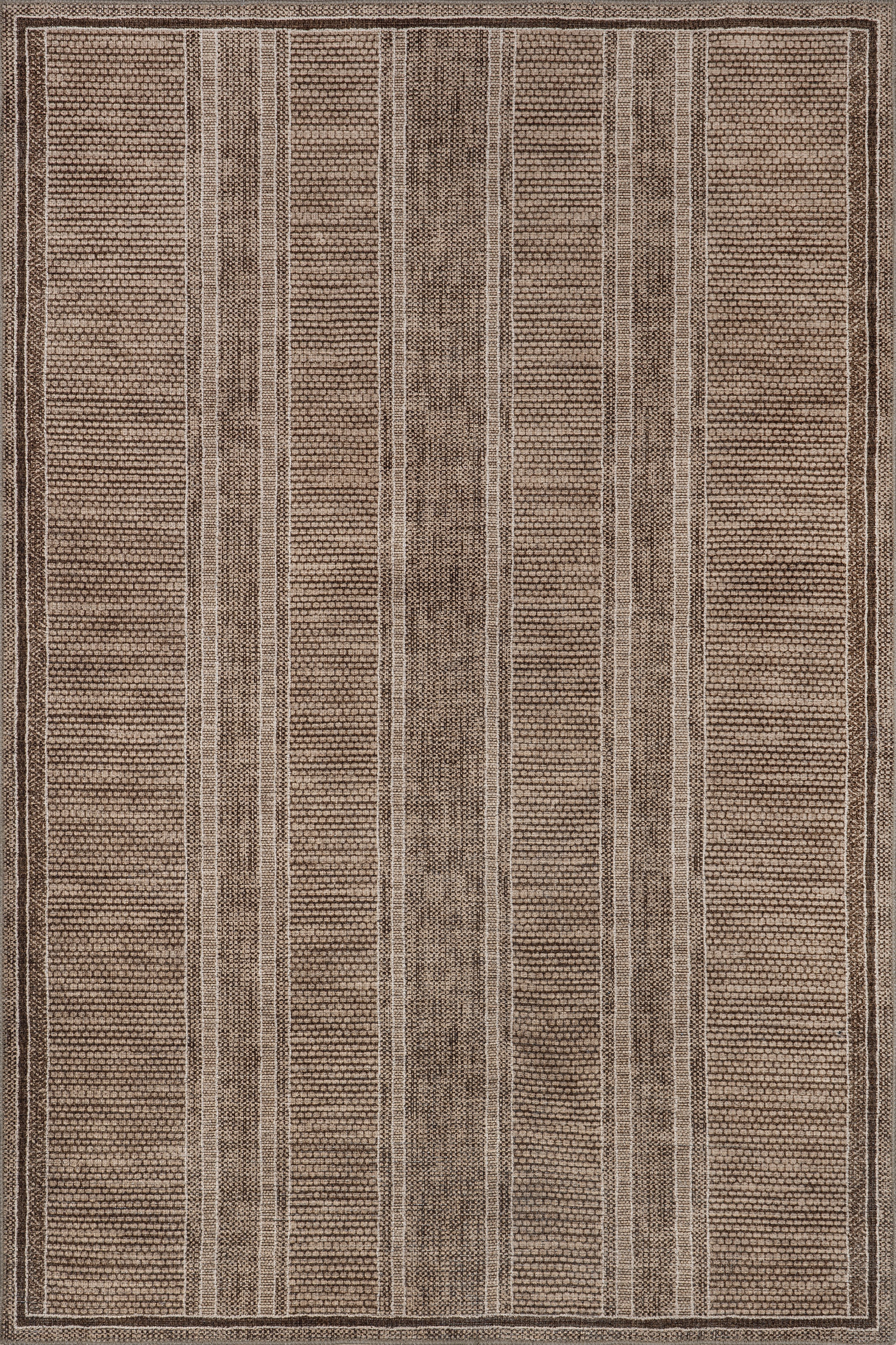 Dannica Striped Washable Rug | Brown | Rugs USA