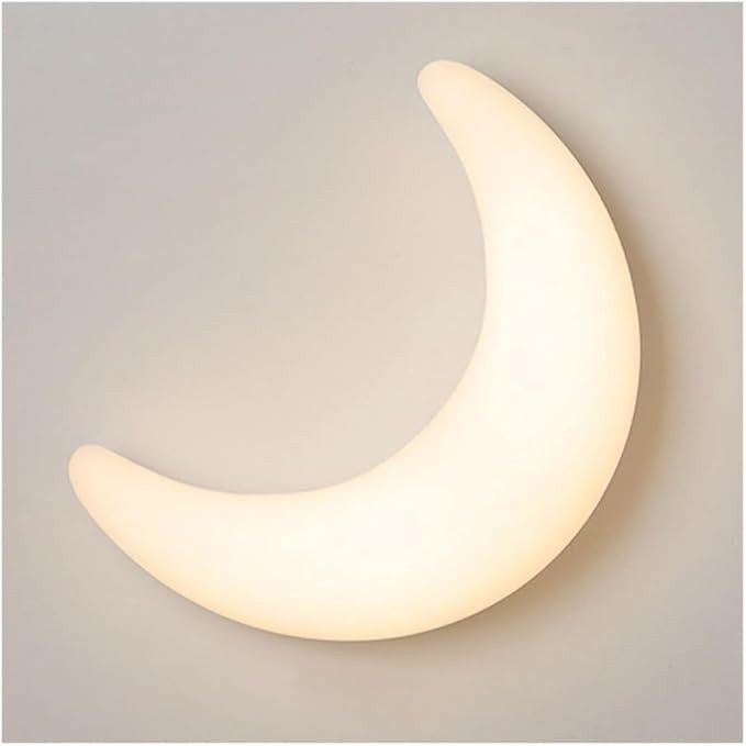 Mid Century Modern Creative Moon Wall Mount Lamp Wall Sconce Nordic Minimalist White 's Room Wall... | Amazon (US)