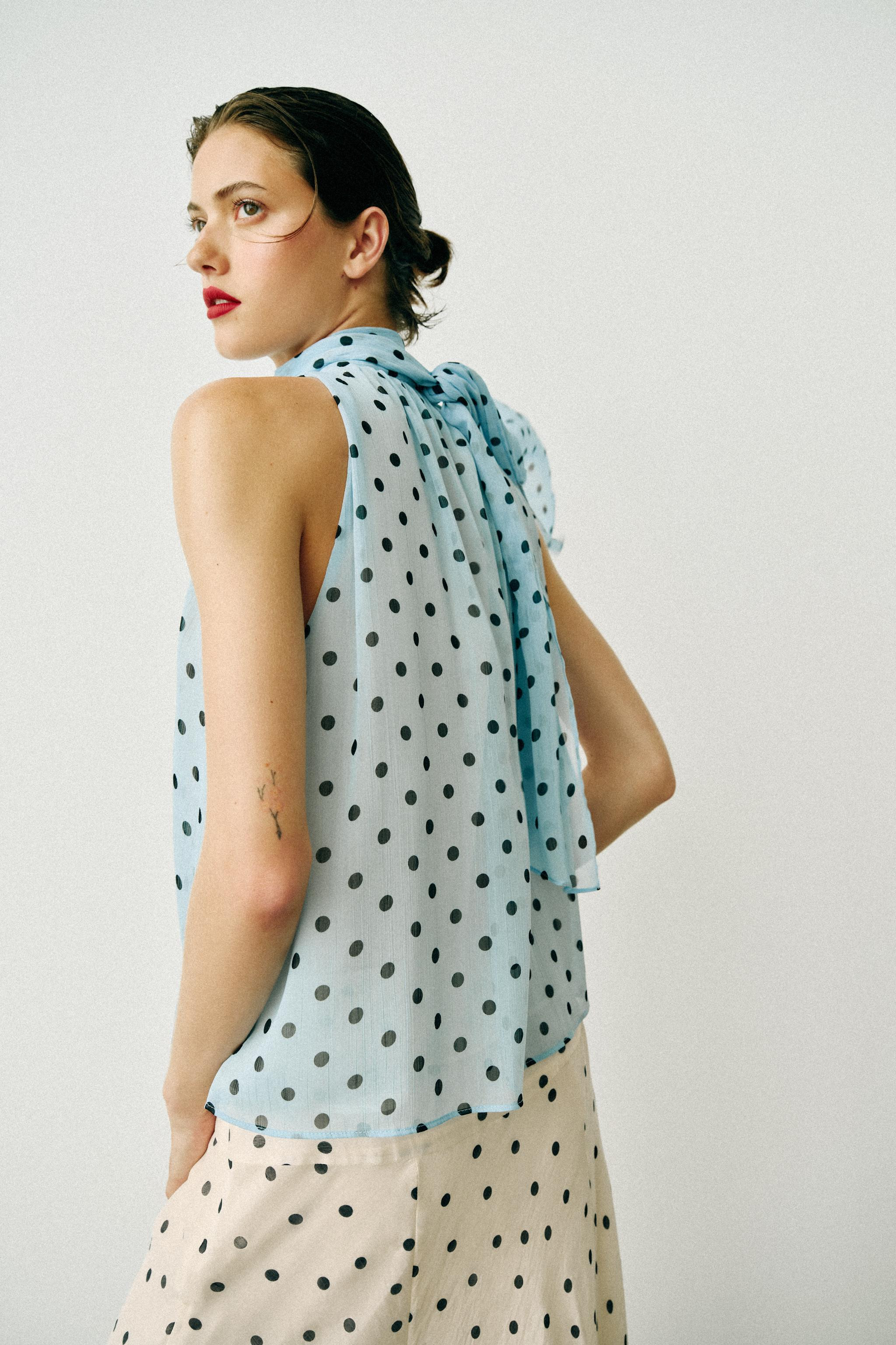 POLKA DOT BOW TOP | Zara UK