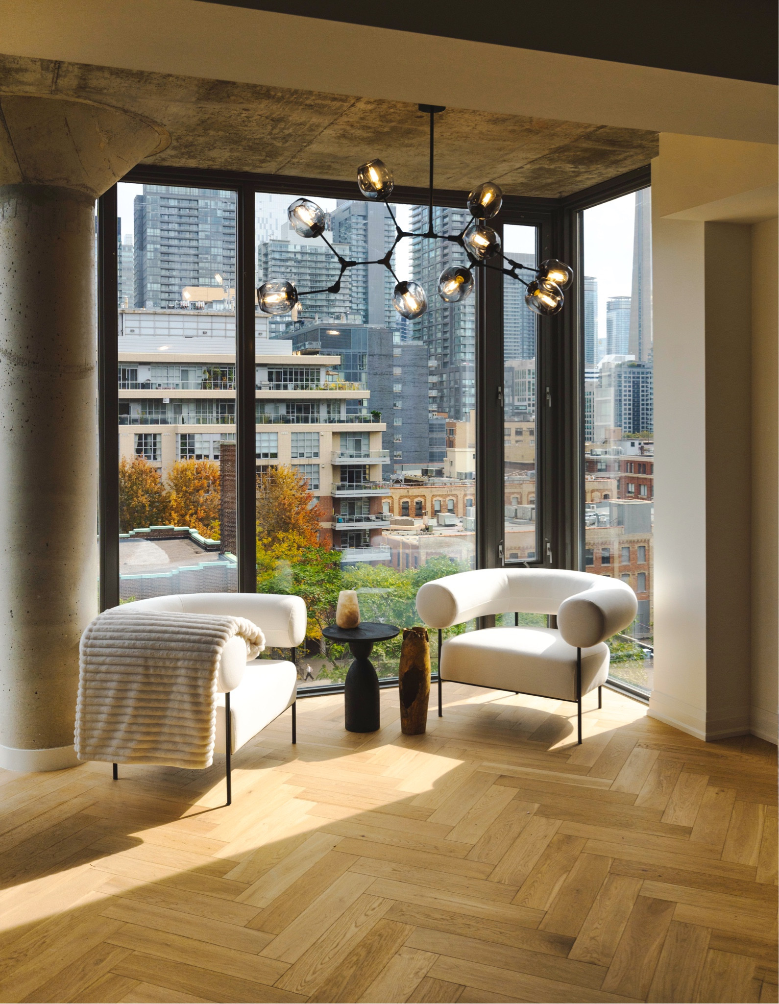 Extra large lounging chairs with a view. The light fixture is honestly my favourite part of this. 

#LTKHome #LTKStyleTip #LTKGiftGuide