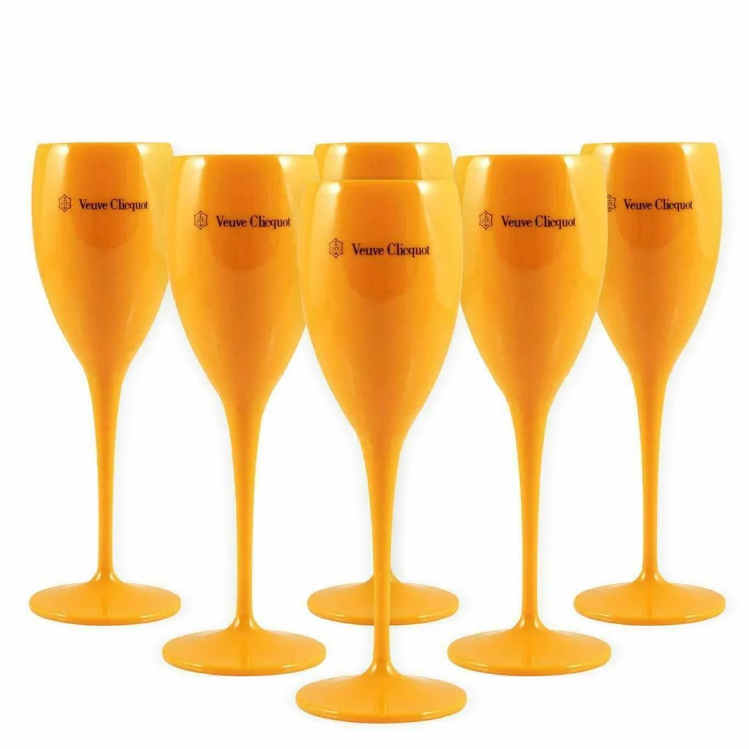 Veuve Clicquot Orange Yellow Label Champagne Acrylic Flutes x 6 | Etsy (US)