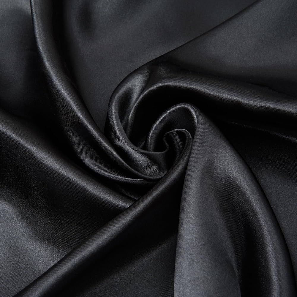 Charmeuse Satin Fabric by The Yard, 60" Wide Black Bridal Satin Fabric, Soft Silky Satin Fabric C... | Amazon (US)