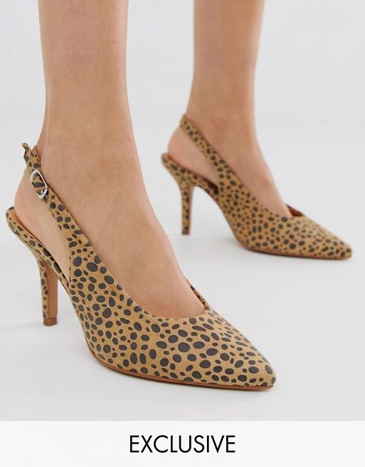 Glamorous Exclusive leopard sling back heeled shoes | ASOS US