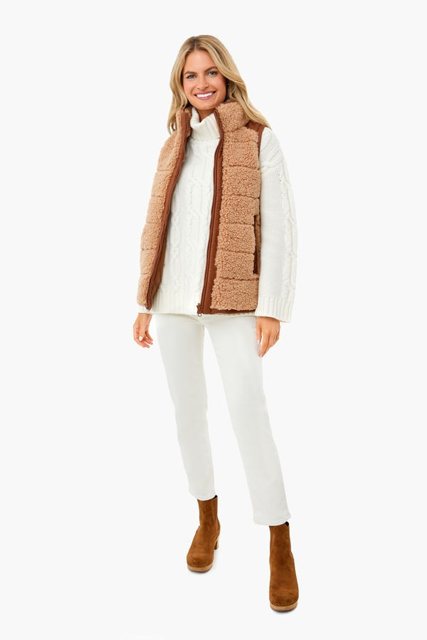 Camel Leather and Shearling Reversible Beckham Vest | Tuckernuck (US)