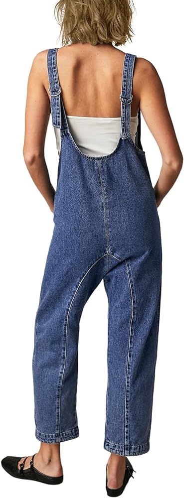 High Roller Denim Overalls for Women Casual Sleeveless Loose Baggy Jumpsuits Jeans Pants Onesie w... | Amazon (US)