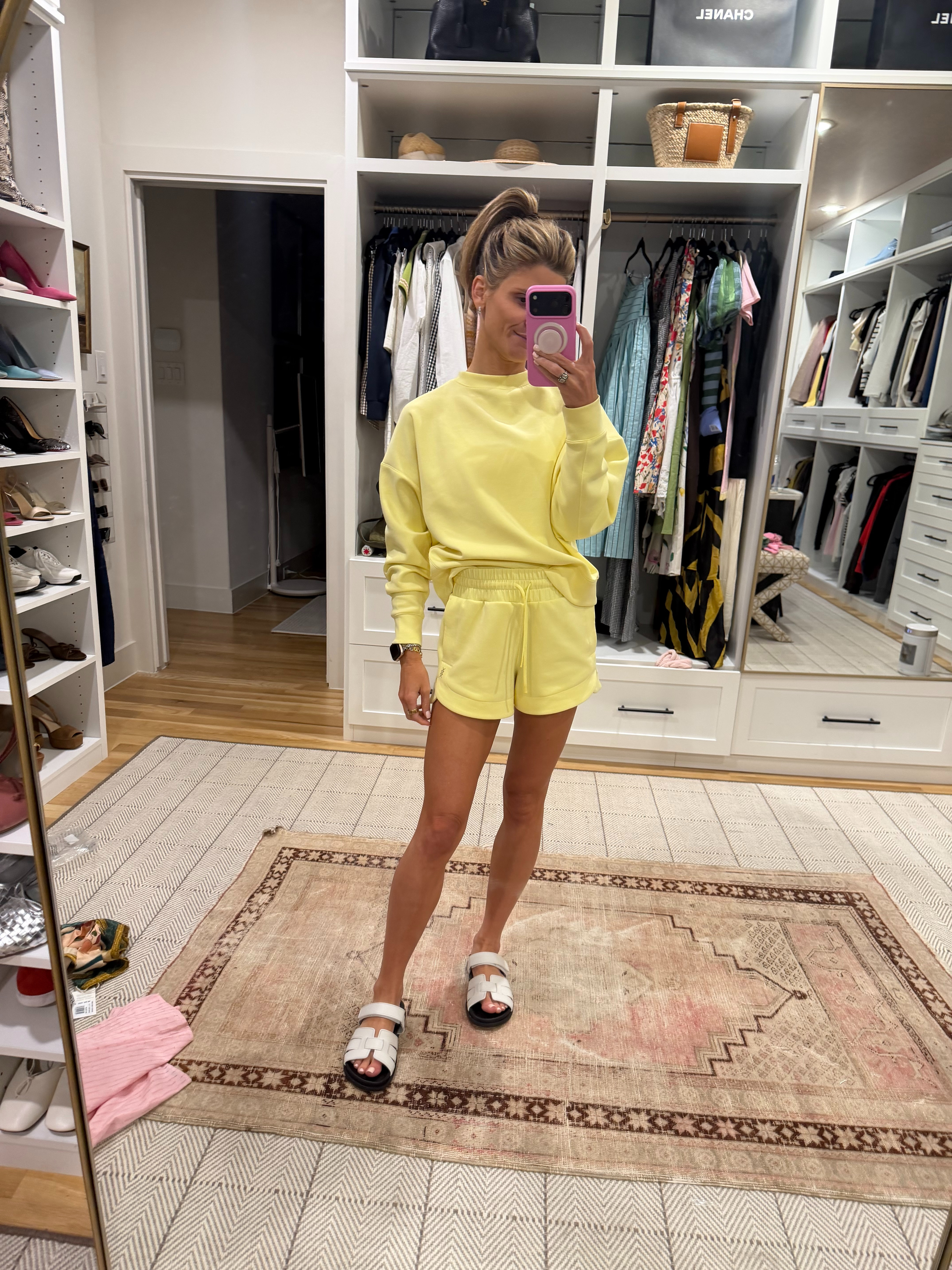 Rhone Dream Glo Set in color Lemon Lime (wearing XS)! shoes are old M.Gemi 

 