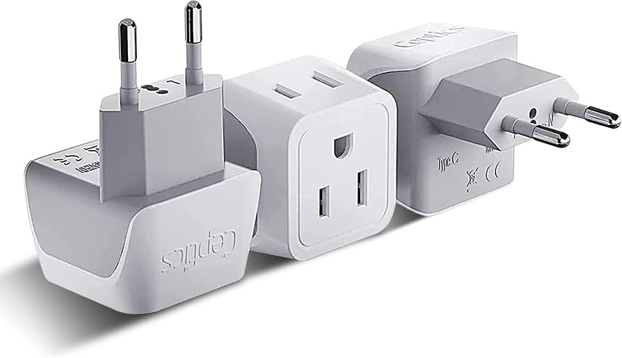 Ceptics European Travel Plug Adapter Europe Power Adaptor Charger Dual Input - Ultra Compact - Li... | Amazon (US)