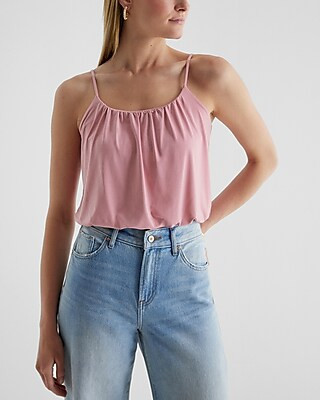 Gathered Scoop Neck Bubble Cami | Express