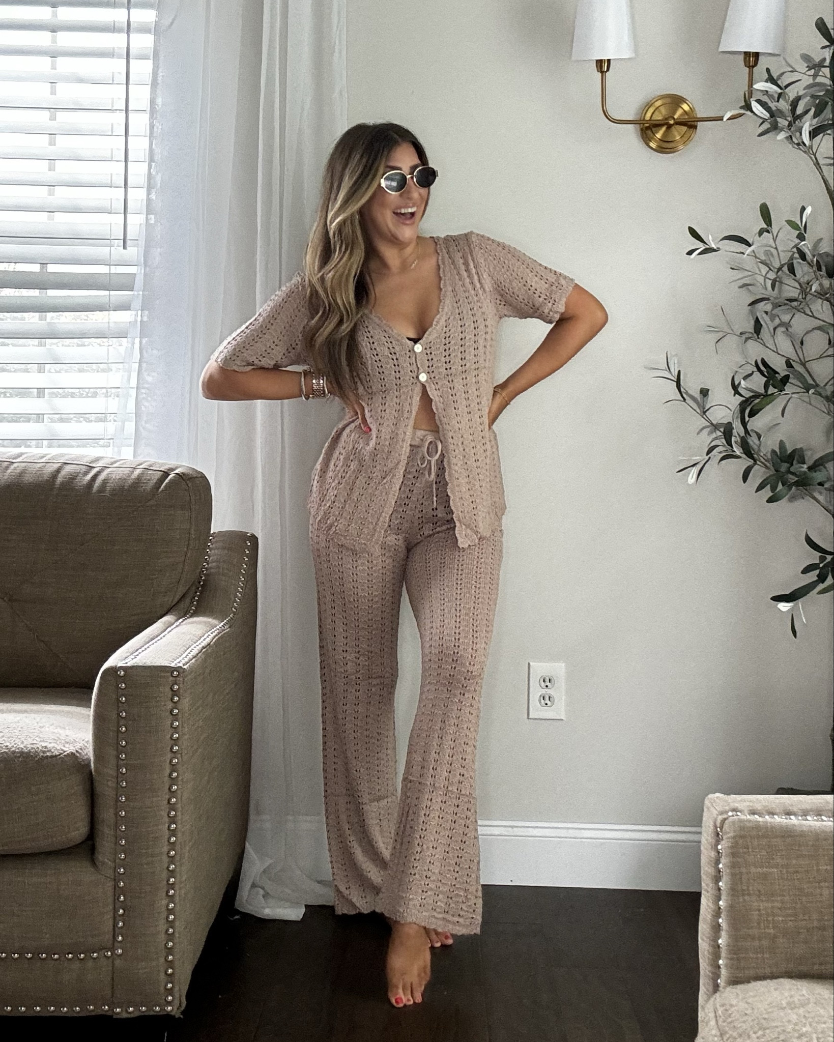 Spanx swimsuits are IT! Holds it in and the suit lays on top of the skin so nicely. Love the texture to these! Paired with my two-piece swim cover up and also linked my Abercrombie shorts if you saw the reel! 

#LTKSwim #LTKFindsUnder100 #LTKStyleTip