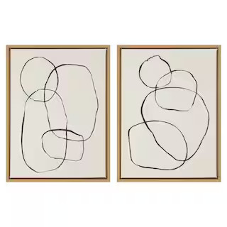 Kate and Laurel Sylvie "Modern Circles" by Teju Reval of Snazzyhues Framed Canvas Wall Art Set 24... | The Home Depot