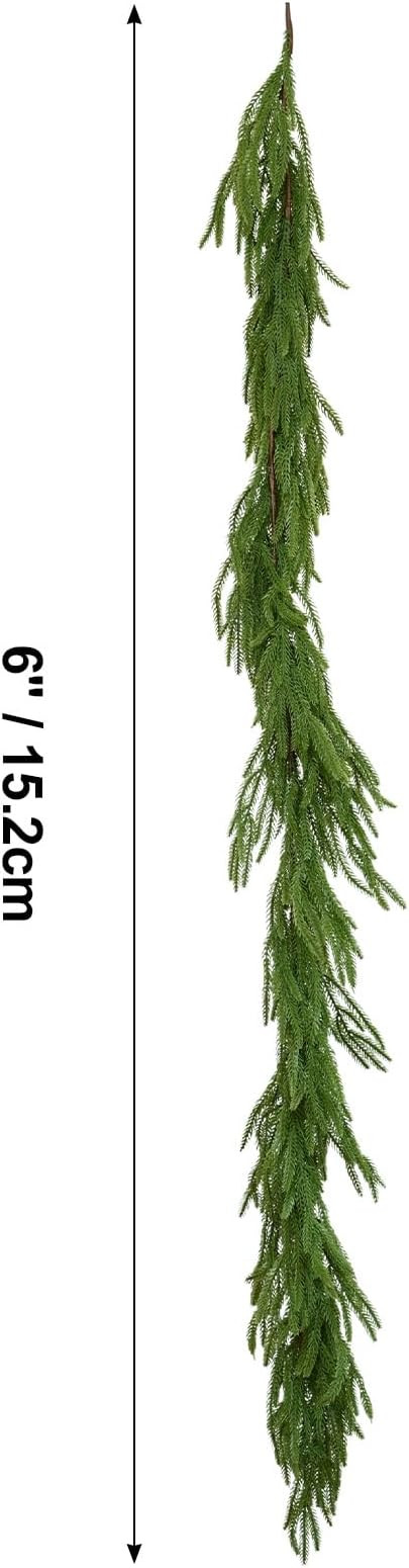 2 PCS 6FT Artificial Christmas Garland with Real Touch Norfolk Pine Garland - Lush Holiday Greene... | Amazon (US)