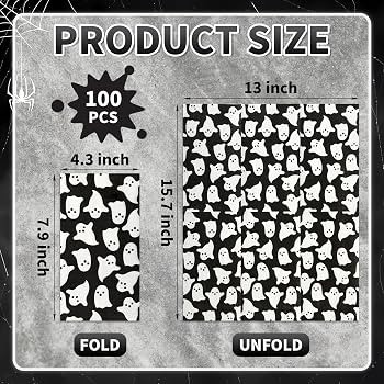 100Pcs Halloween Paper Guest Napkins Ghost Boo Disposable Hand Towel | Amazon (US)