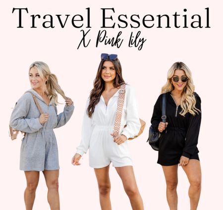 The cutest & comfiest quarter-zip romper! Perfect for road trips or jetting somewhere. Go snag one! All the basic colors too. 

#basic
#traveloutfit
#pinklily
#fashion
#affordable

#LTKSeasonal #LTKtravel #LTKunder50
