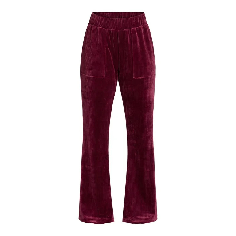 Time and Tru's Women’s Ribbed Velour Pants, 29” Inseam, Sizes S-XXXL | Walmart (US)