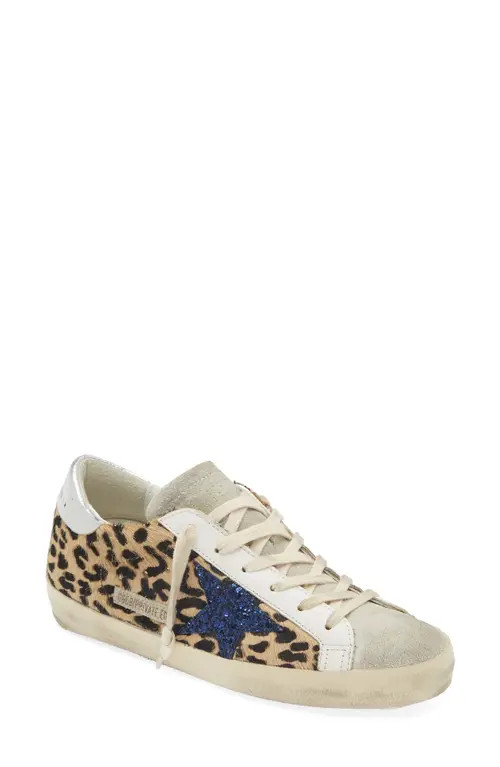 Golden Goose Super-Star Private Edition Genuine Calf Hair Sneaker in Leopard/Blue at Nordstrom, S... | Nordstrom