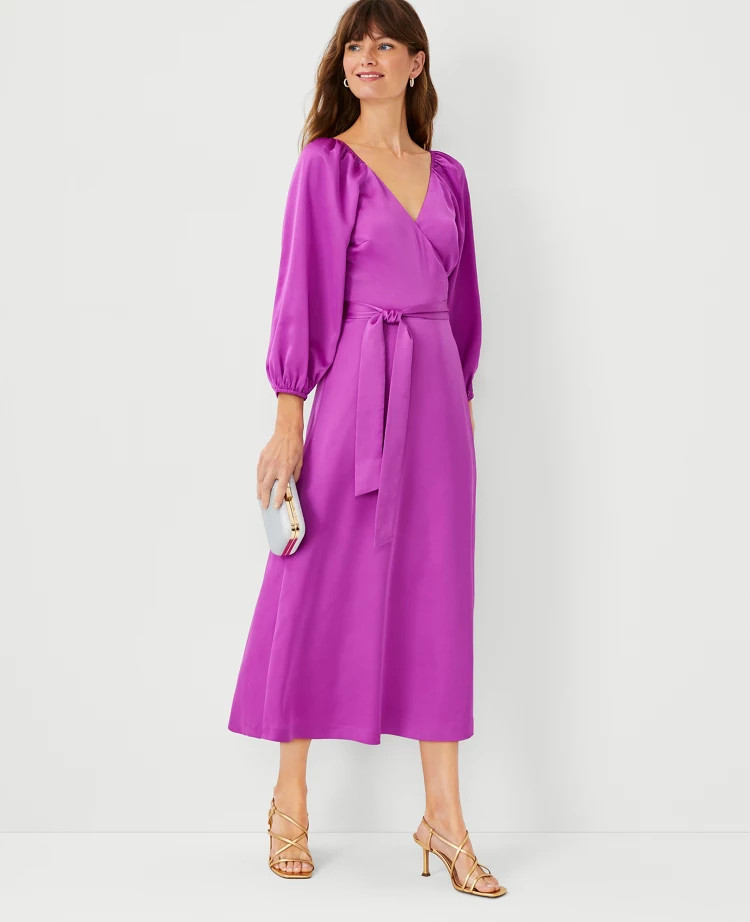 Satin Wrap Dress | Ann Taylor (US)