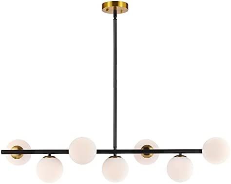 BAODEN 7 Lights Modern Sputnik Chandelier with Globe White Glass Lampshade Mid Century Farmhouse ... | Amazon (US)