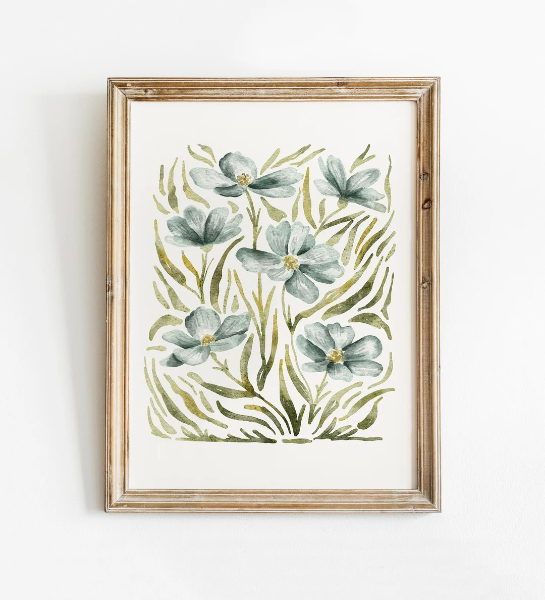 Blue Wildflower Painting, Spring Print, Floral Printable Wall Art, Botanical Watercolour Painting... | Etsy (US)
