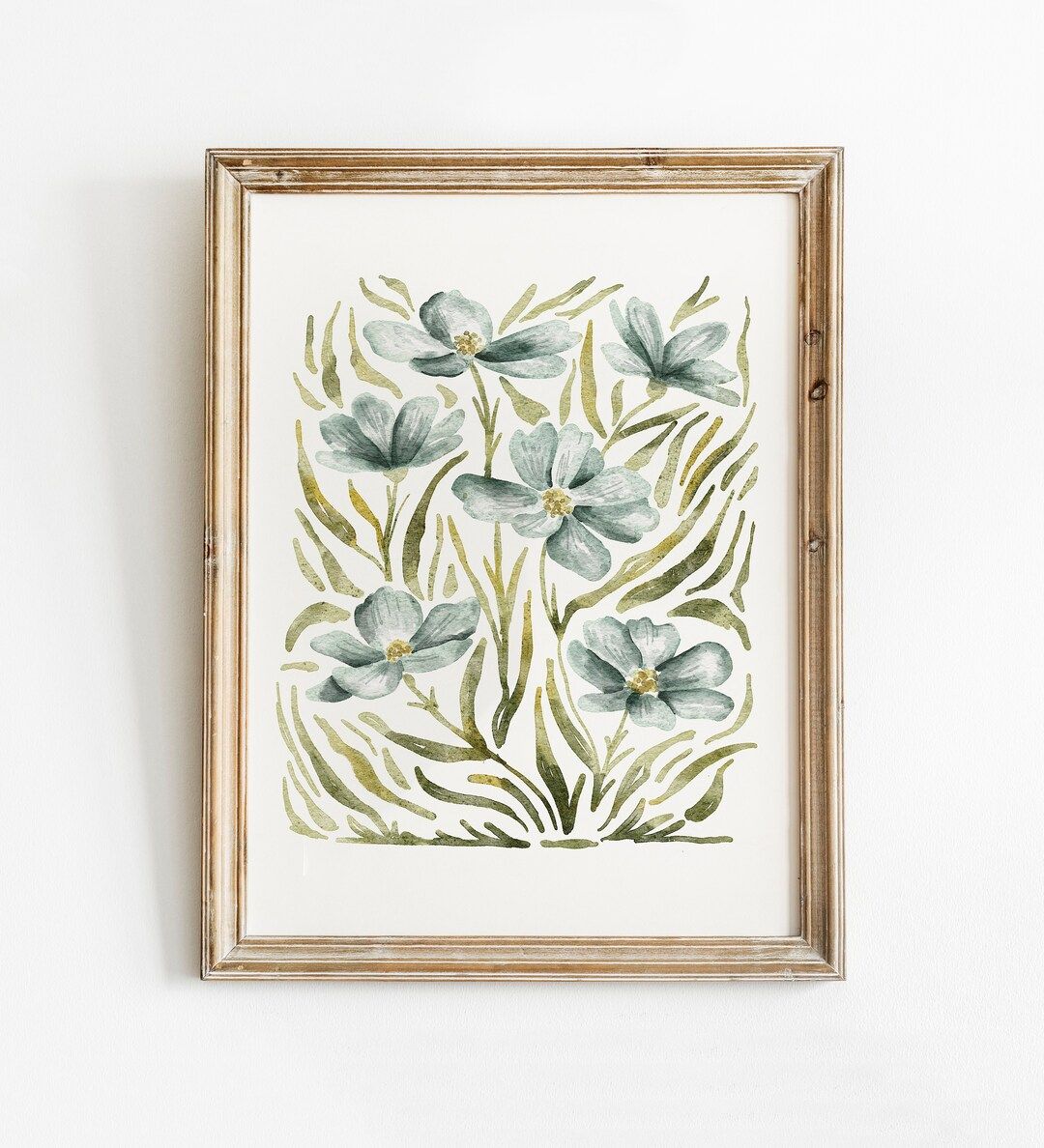 Blue Wildflower Painting, Spring Print, Floral Printable Wall Art, Botanical Watercolour painting... | Etsy (US)
