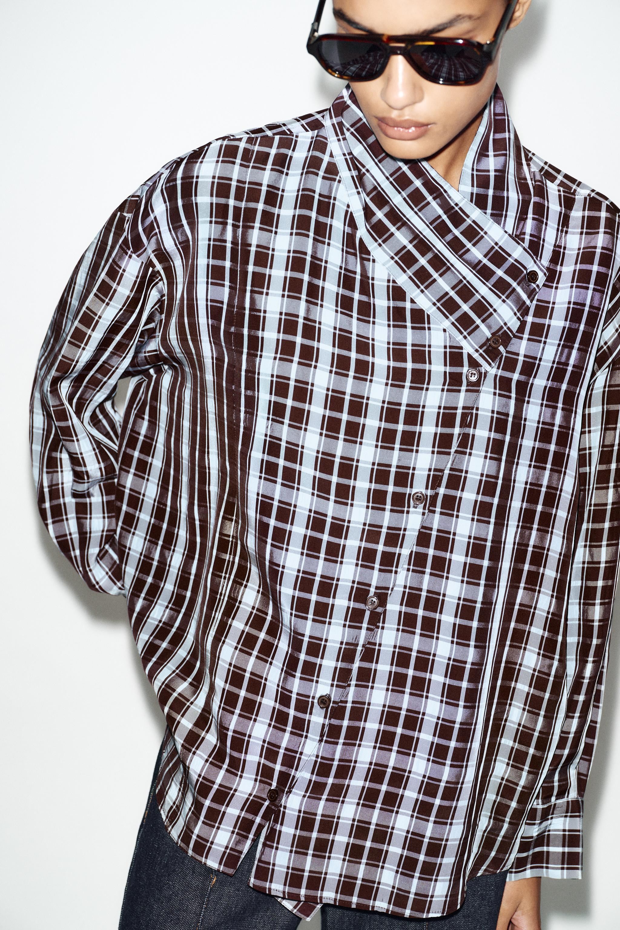 PLAID WRAP SHIRT | Zara Canada