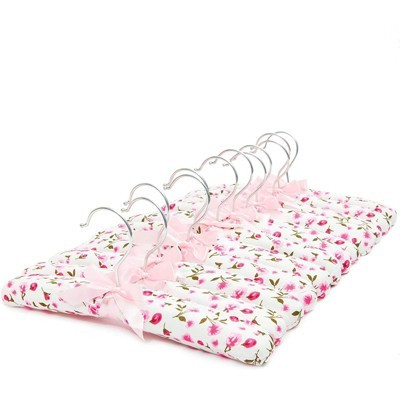 Juvale 12-Pack 9.5" Pink Floral Padded Clothes Kids Hangers Soft Fabric for Sweater Coat Nursery | Target