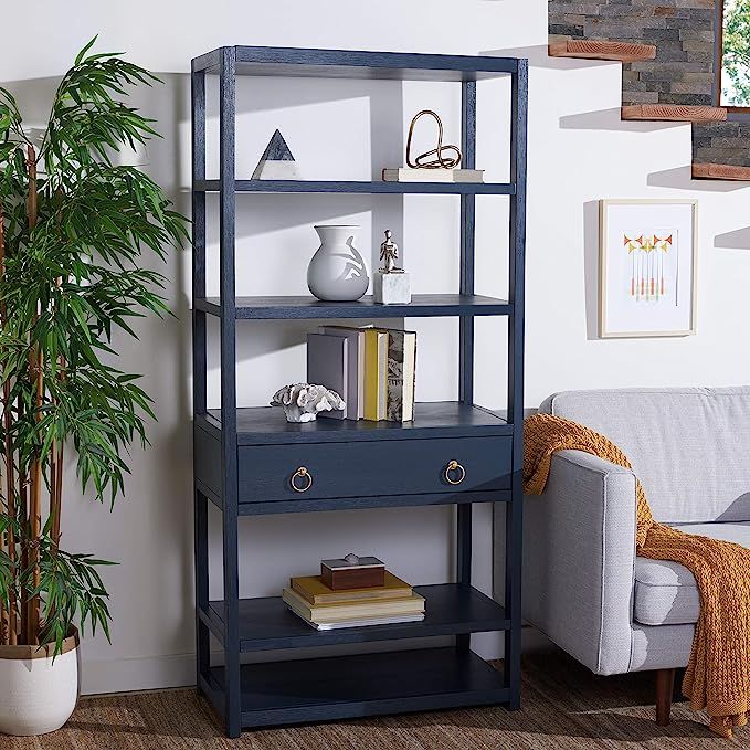 Safavieh Home Collection Johni Navy and Gold 5-Shelf Storage Etagere | Amazon (US)