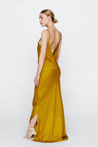 Spot Print Satin Slip Maxi Dress | NastyGal (UK, IE)