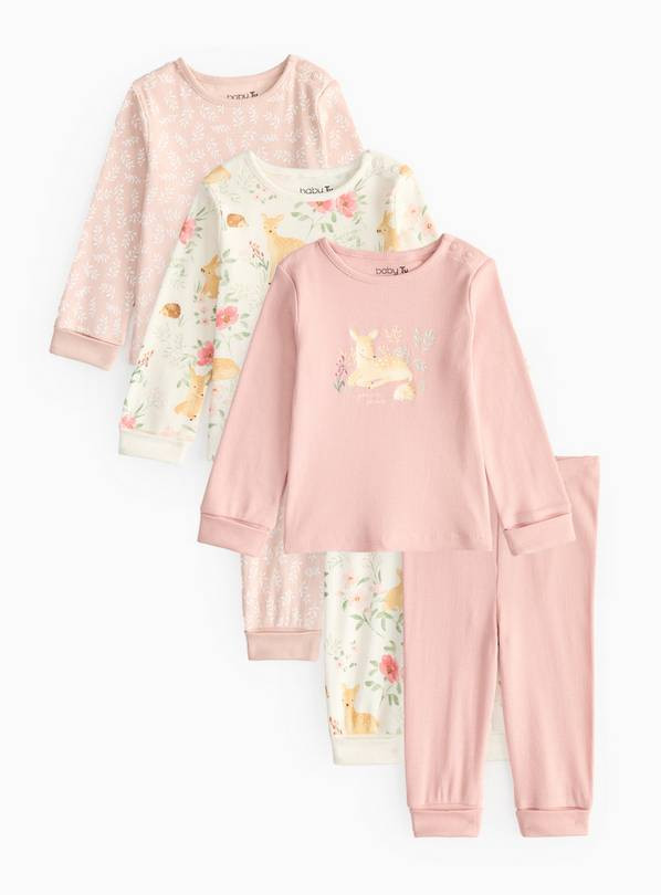 Printed Pyjama Sets 3 Pack 3-6 months | Tu Clothing