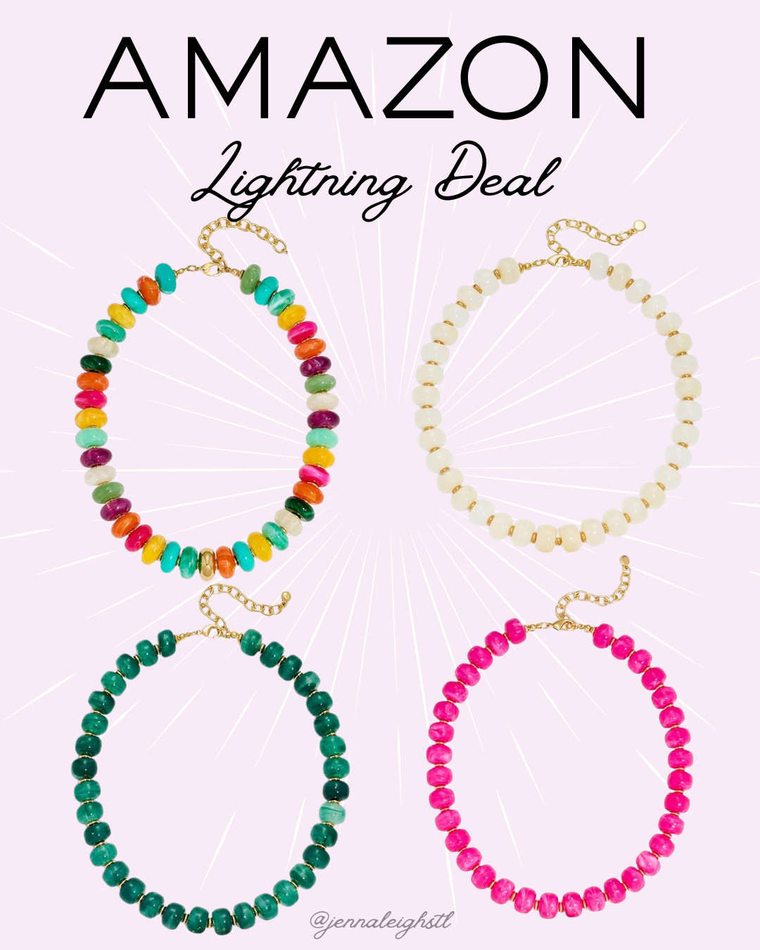 Amazon lightning deal on these popular beaded necklaces, save 20% with so many fun colors to choose from. Such a cute way to add a pop of color to any outfit this summer. 

 #LTKMothersDay #LTKSaleAlert #LTKWorkwear