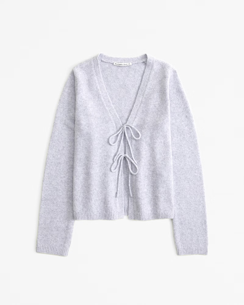 Abercrombie & Fitch Women's Tie-Front Cardigan in Gray - Size M | Abercrombie & Fitch (US)