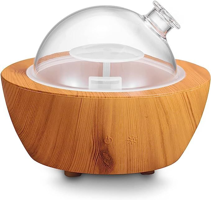 280ml Glass Essential Oil Diffuser Wood Grain Base Air Aroma Diffuser for Aromatherapy Cool Mist ... | Amazon (US)