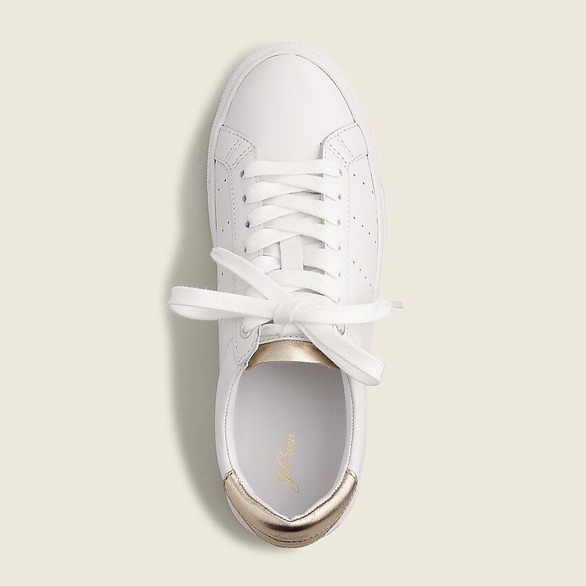Saturday sneakers in leather with gold detail | J.Crew US