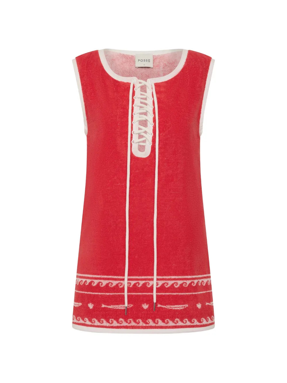Posse Cody lace-up dress - Red | Farfetch Global