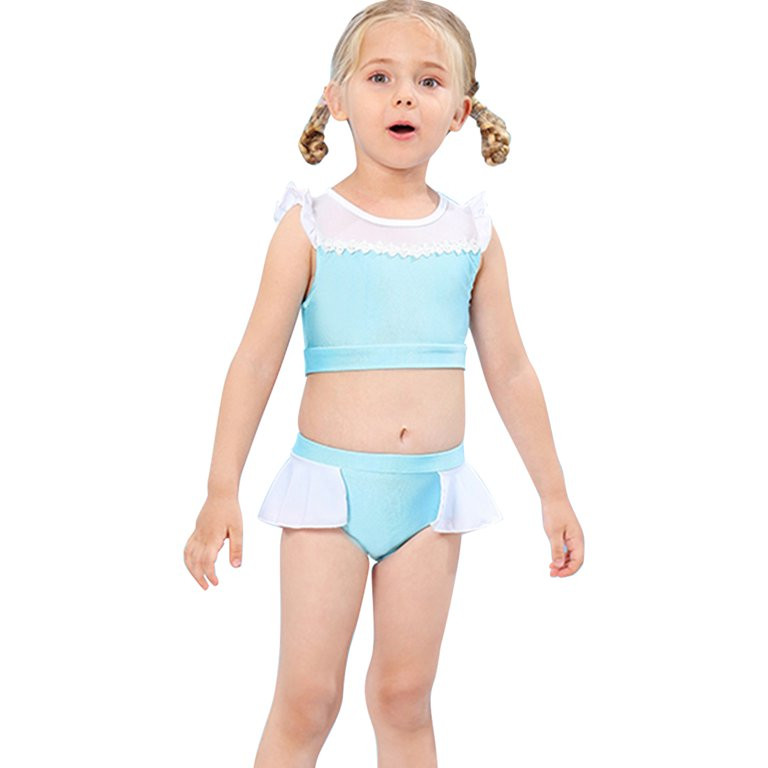 HAWEE Girls Princess Swimsuit Bathing Suit Poolside Swimwear Tankini Outfit Two Piece Set - Walma... | Walmart (US)