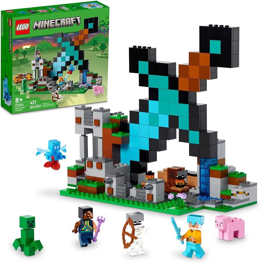 LEGO Minecraft The Sword Outpost 21244 Building Toys - Featuring Creeper, Warrior, Pig, and Skele... | Amazon (US)