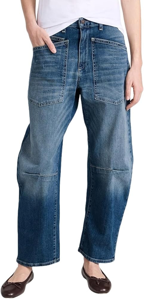 Kedera Women's Barrel Jeans Pants Straight Wide Leg Y2K Denim Pants Baggy Boyfriend Jeans with Po... | Amazon (US)