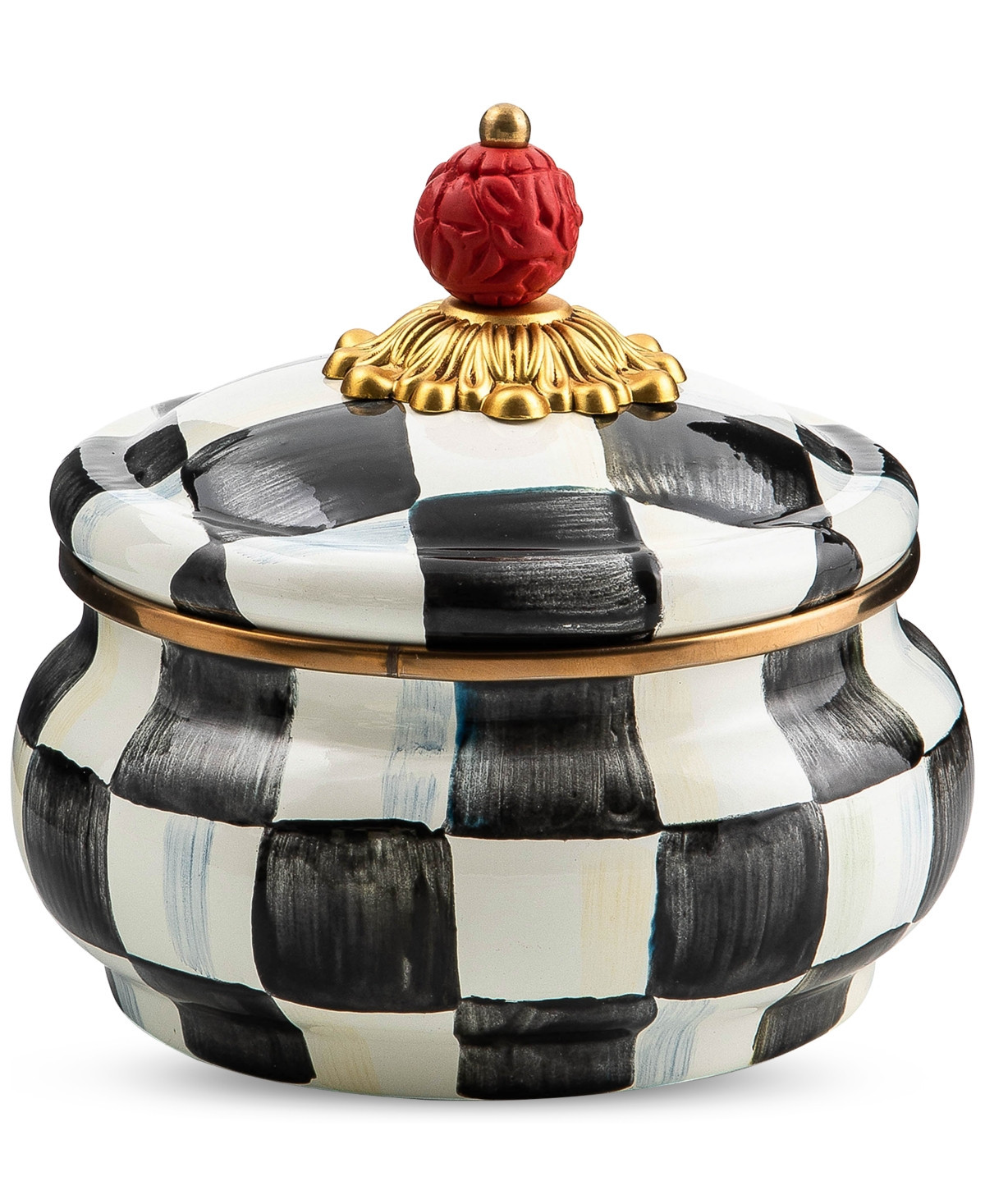 Mackenzie-Childs Courtly Check Squashed Pot Canister | Macy's