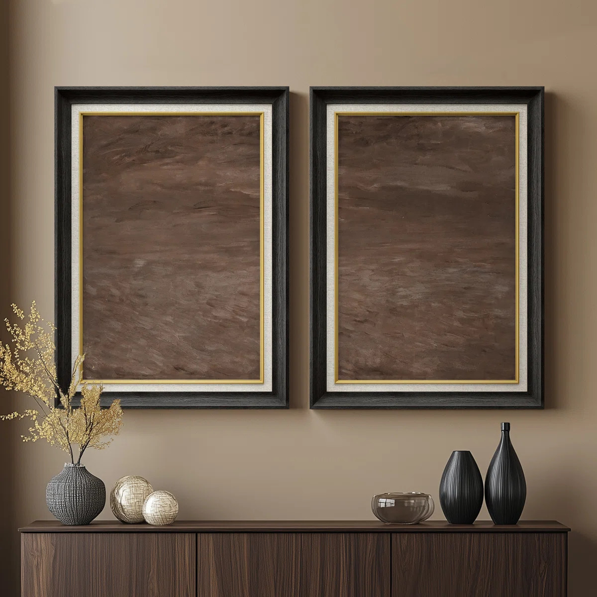 Set of 2 Premium Framed Art Artworks on Premium Canvas with 26"x36" Frame (Set of 2) | Wayfair North America