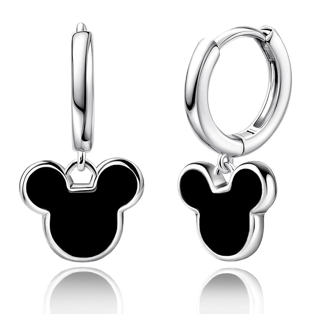 Black Mouse Hoop Earrings for Women Cute Mouse Dangle Hoop Earrings Drop Dangle Earrings Lucky Pr... | Amazon (US)