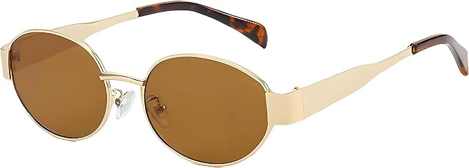 Women's Sunglasses Retro Oval Sunglasses for Men trendy Metal Frame Unisex Polarized Sunglasses W... | Amazon (US)