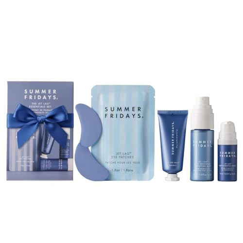 Summer Fridays Jet Lag™ Essentials - Mini Hydrating Skin Care Set With Jet Lag™ Mask, Eye Patches, Deep Hydration Face Serum & Hydration Mist - Travel Size Skincare Kit & Holiday Gift Set (4 Count) | Amazon (US)