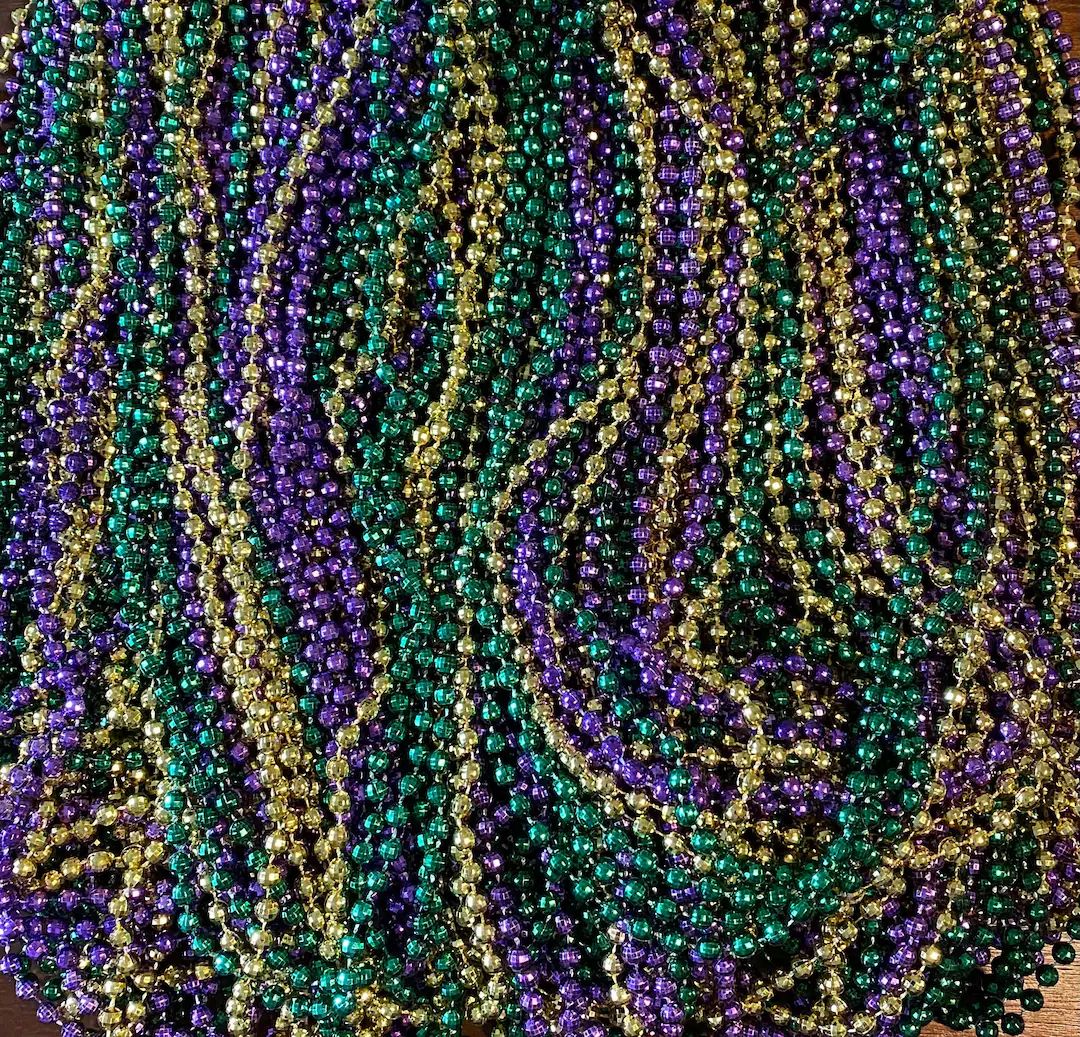 12(1 DZN) Mardi Gras Beads Necklace Round 33" Strands | Etsy (US)