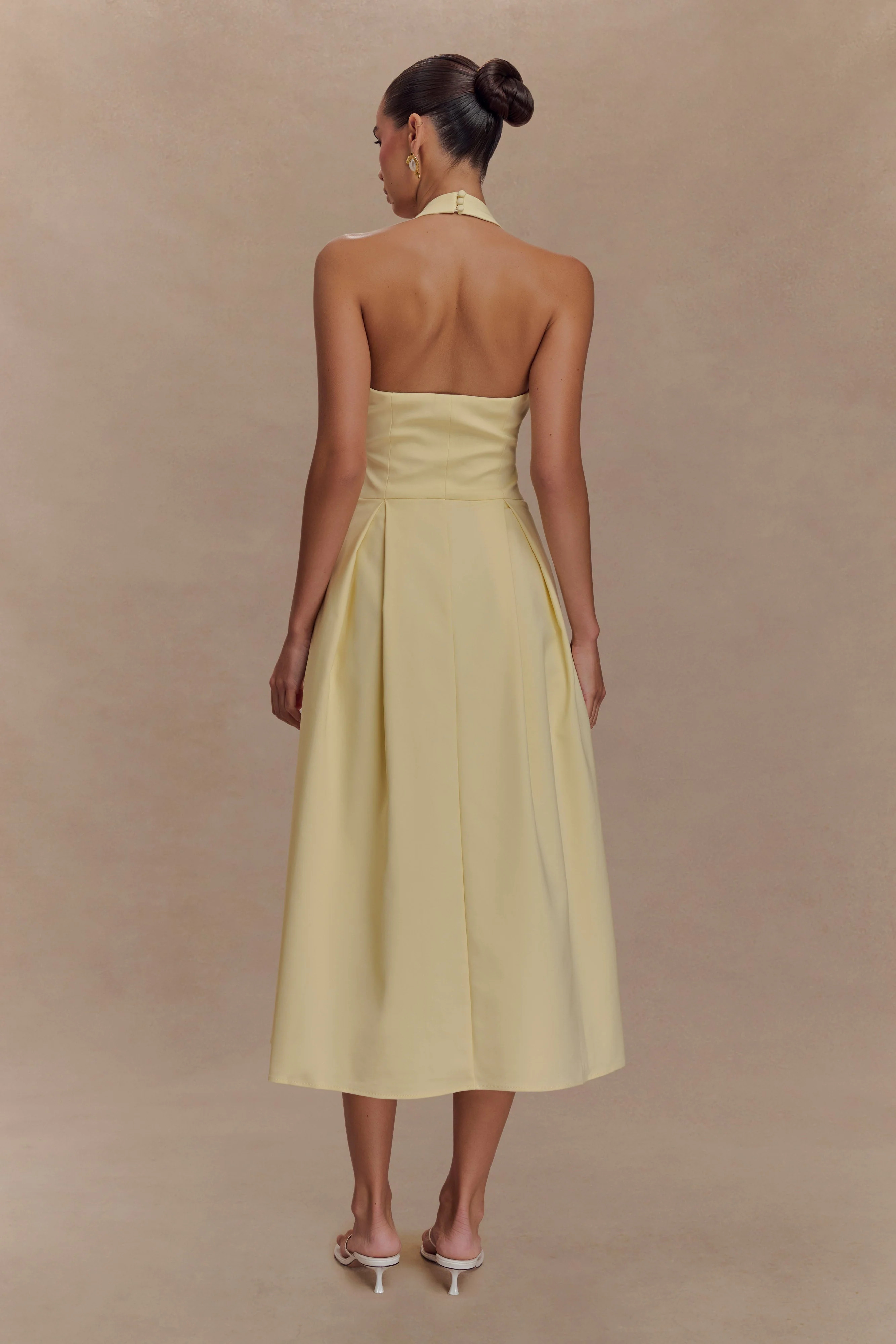 Juana Halter Midi Dress - Lemon | MESHKI US