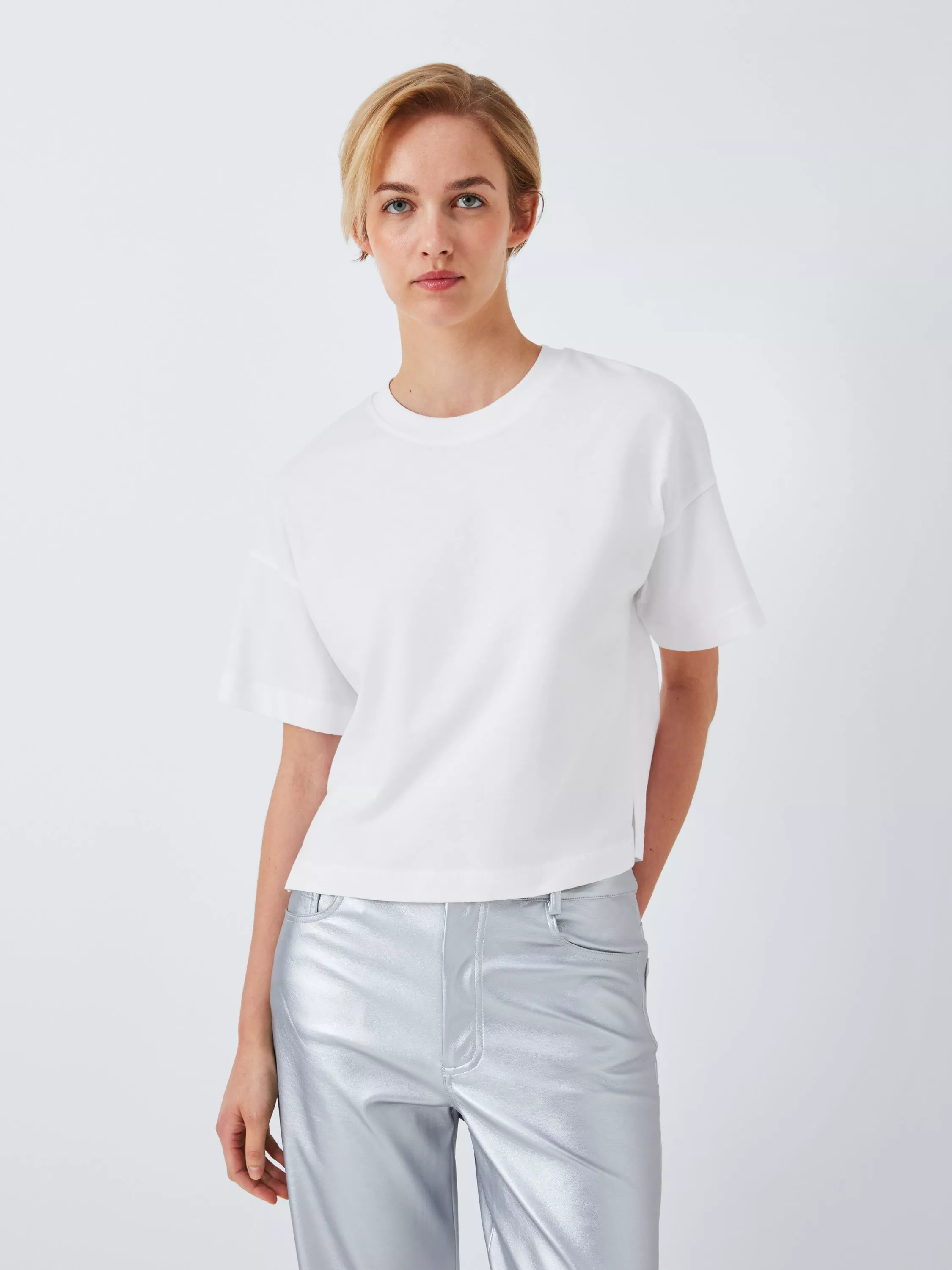 John Lewis ANYDAYCotton Boxy Fit T-Shirt, White | John Lewis (UK)