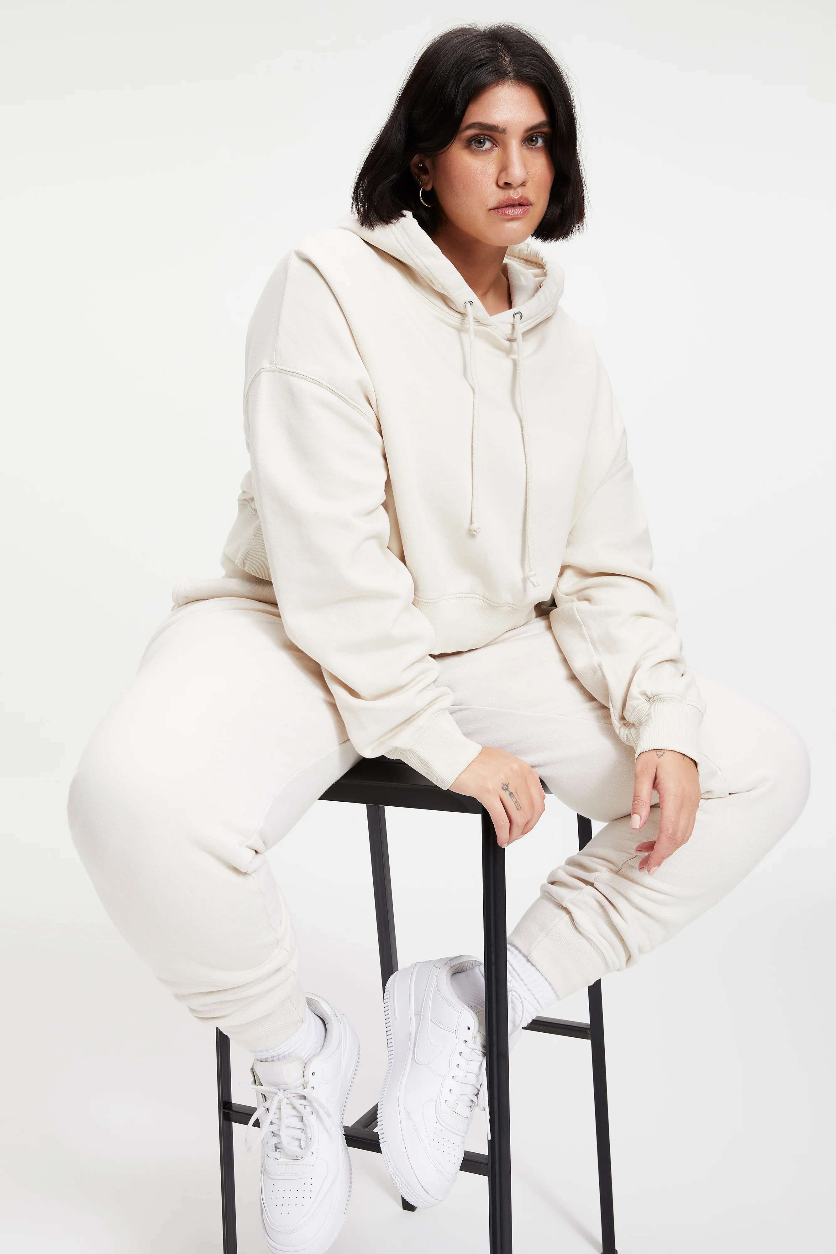 CROPPED & COOL HOODIE | BONE001 | Good American